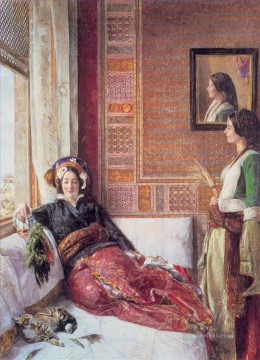 John Frederick Lewis Painting - Harem Life in Constantinople Oriental John Frederick Lewis